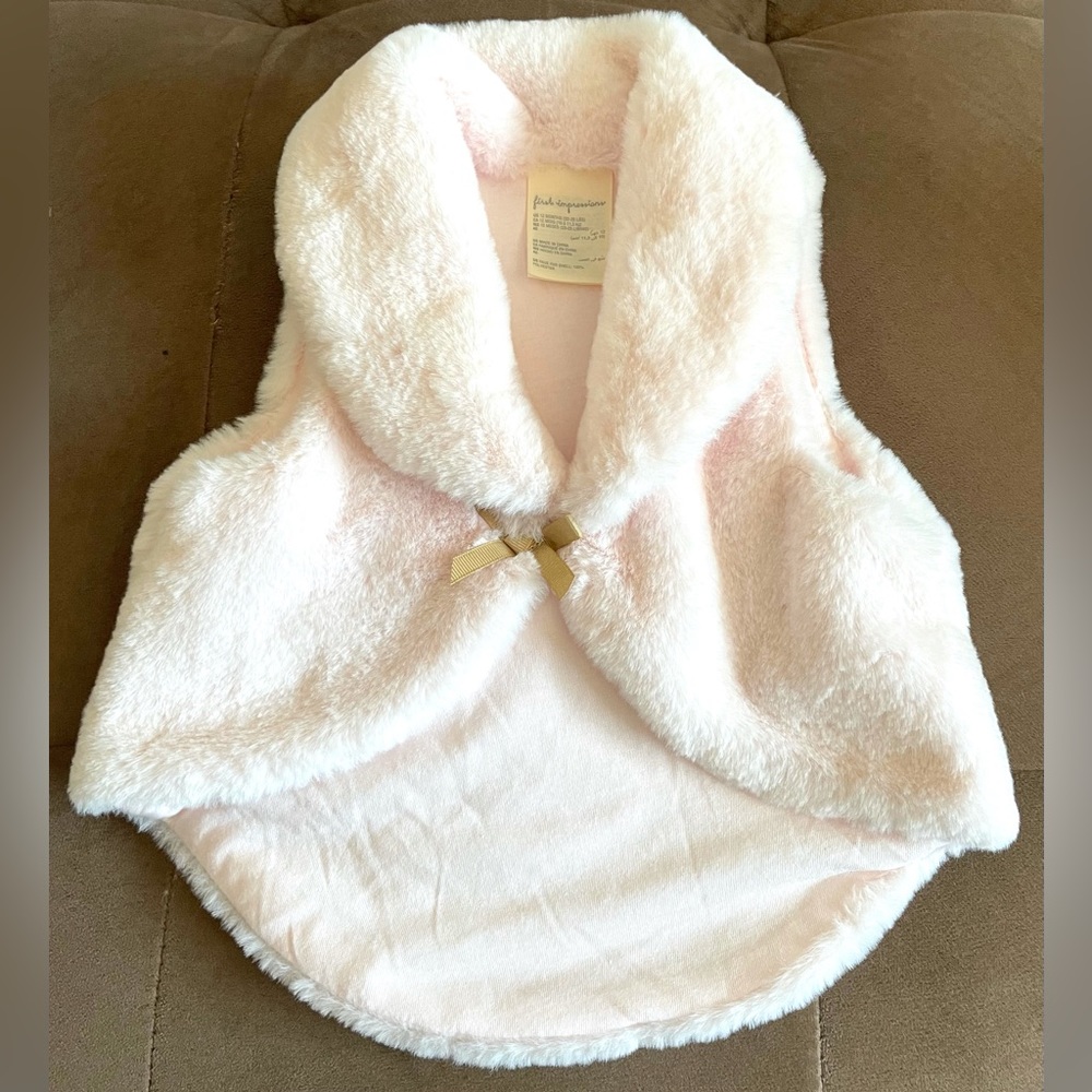12 months baby girl infant pink faux fur vest glam cozy